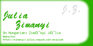 julia zimanyi business card